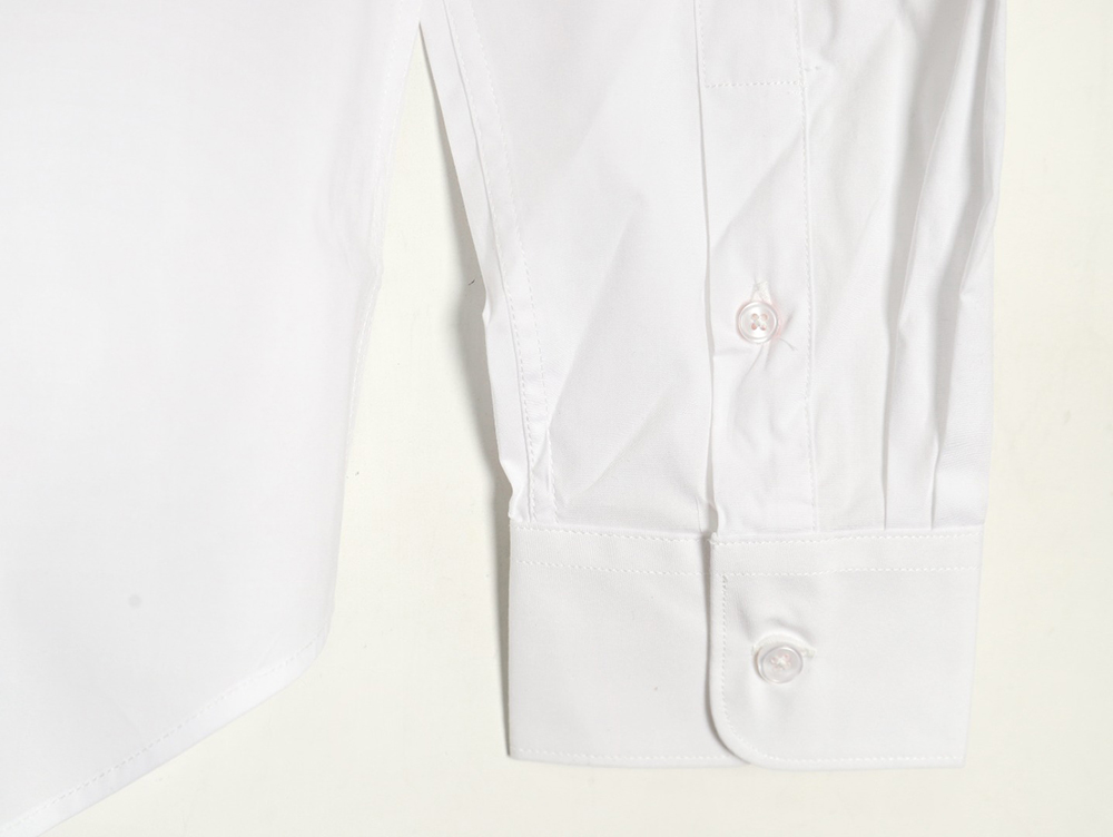 Prada Embroidered Lettering Poplin Long Sleeve Shirt