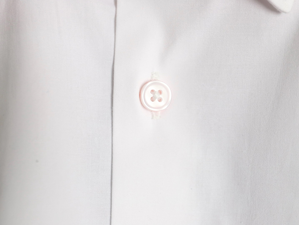 Prada Embroidered Lettering Poplin Long Sleeve Shirt