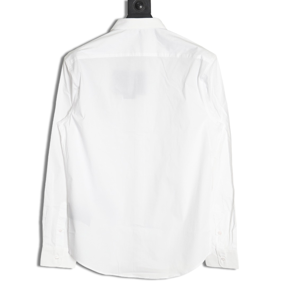 Prada Embroidered Lettering Poplin Long Sleeve Shirt