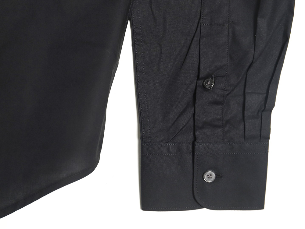 Prada Embroidered Lettering Poplin Long Sleeve Shirt TSK1