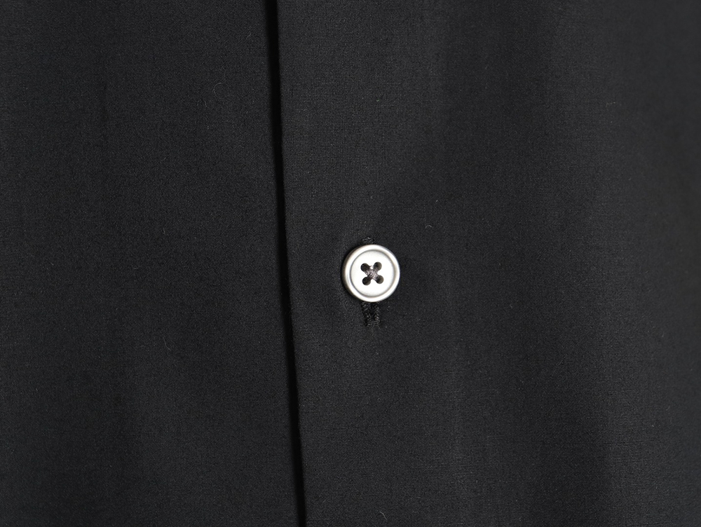 Prada Embroidered Lettering Poplin Long Sleeve Shirt TSK1