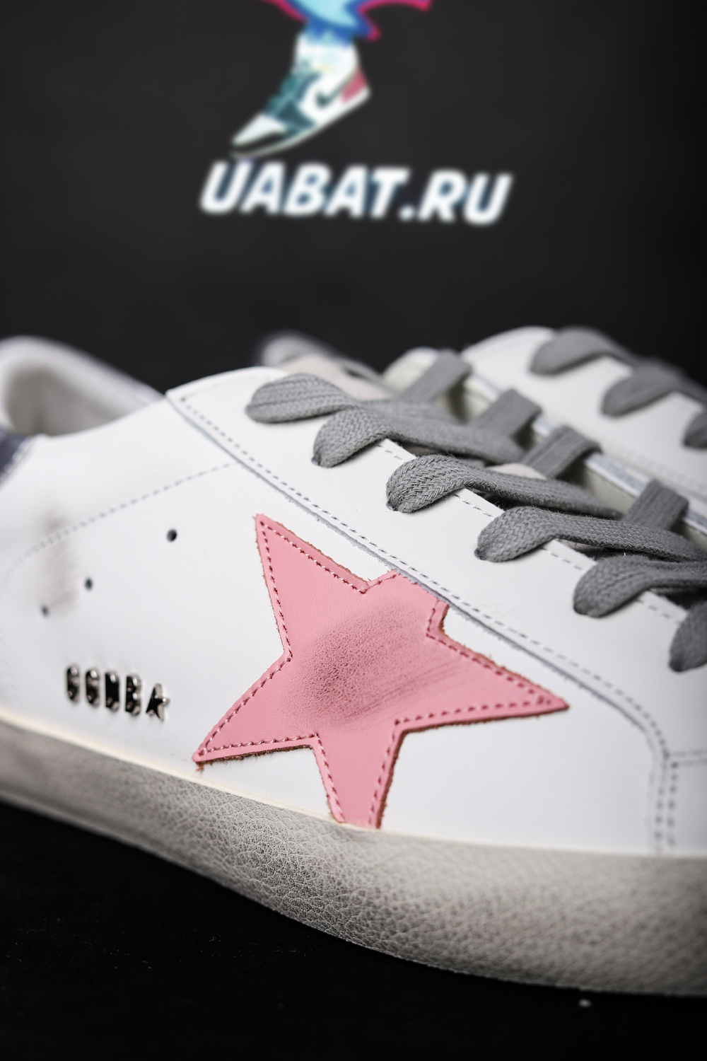 Golden Goose White & Pink Super-Star Sneakers