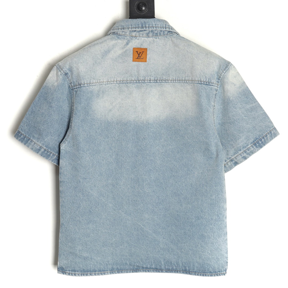 Louis Vuitton Embroidered Pocket Denim Short Sleeve Shirt Jacket