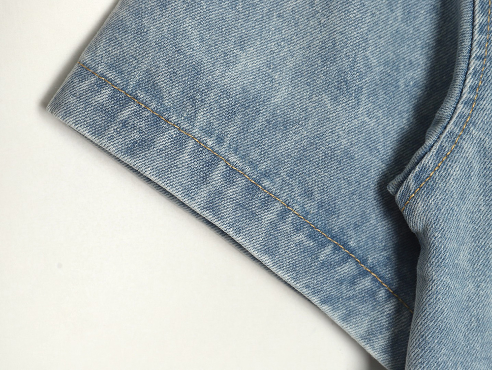 Louis Vuitton Embroidered Pocket Denim Short Sleeve Shirt Jacket