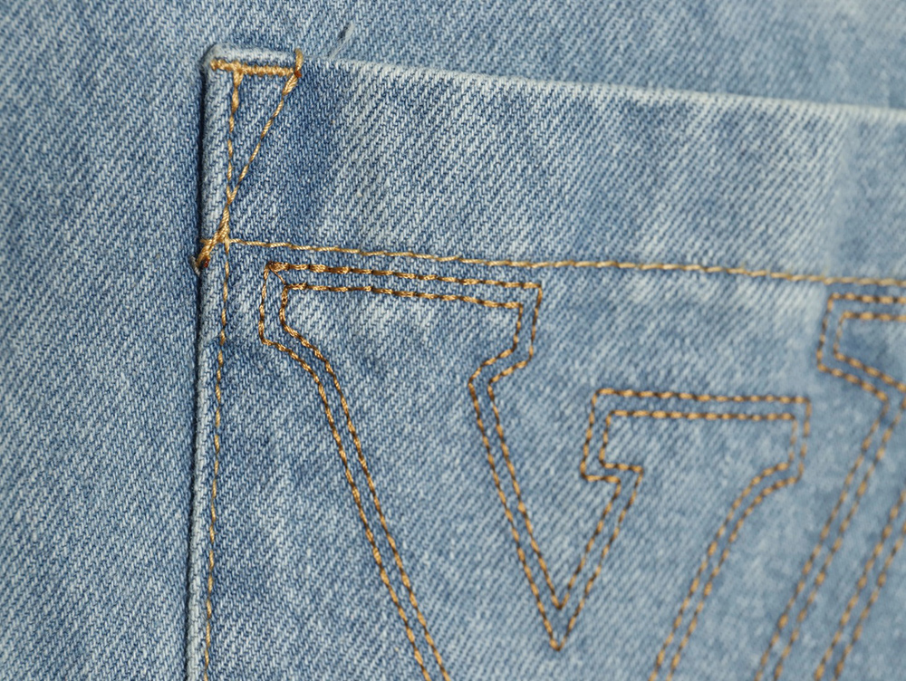 Louis Vuitton Embroidered Pocket Denim Short Sleeve Shirt Jacket