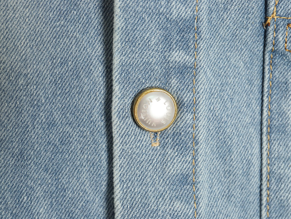 Louis Vuitton Embroidered Pocket Denim Short Sleeve Shirt Jacket