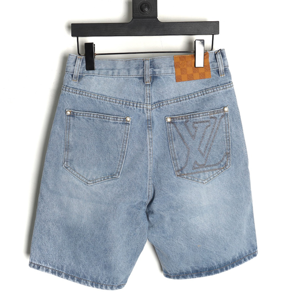 Louis Vuitton Embroidered Pocket Denim Shorts