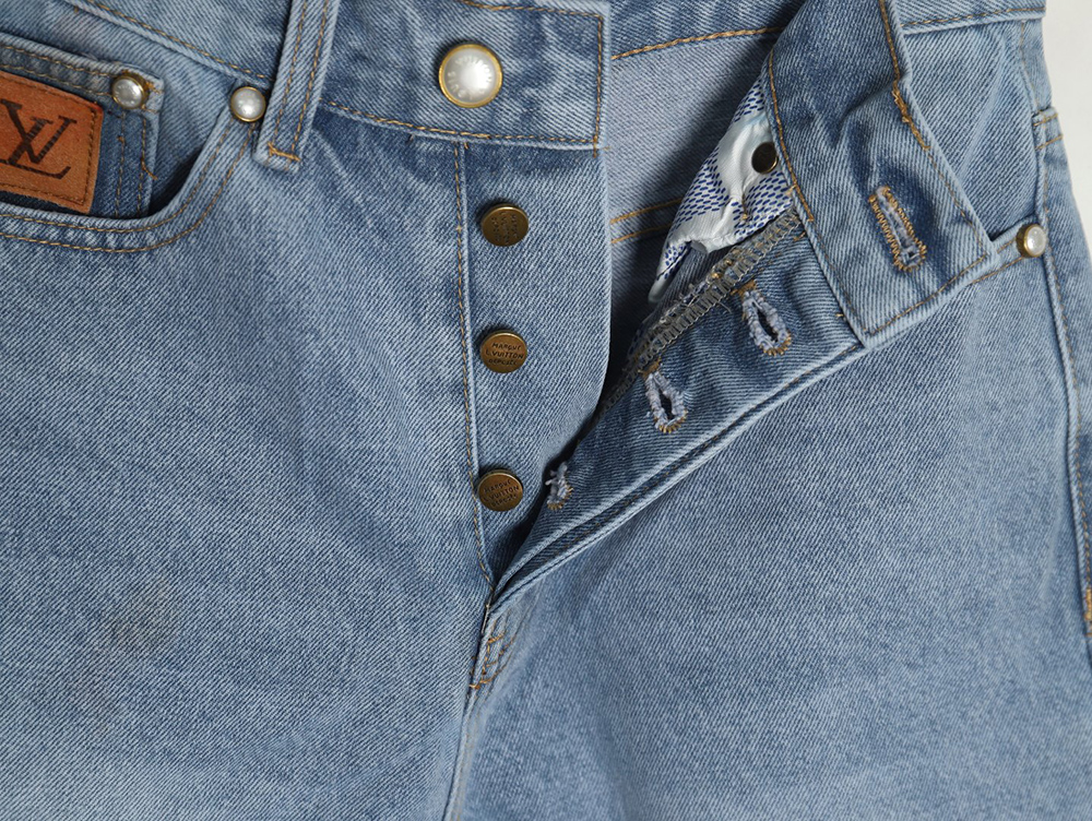 Louis Vuitton Embroidered Pocket Denim Shorts