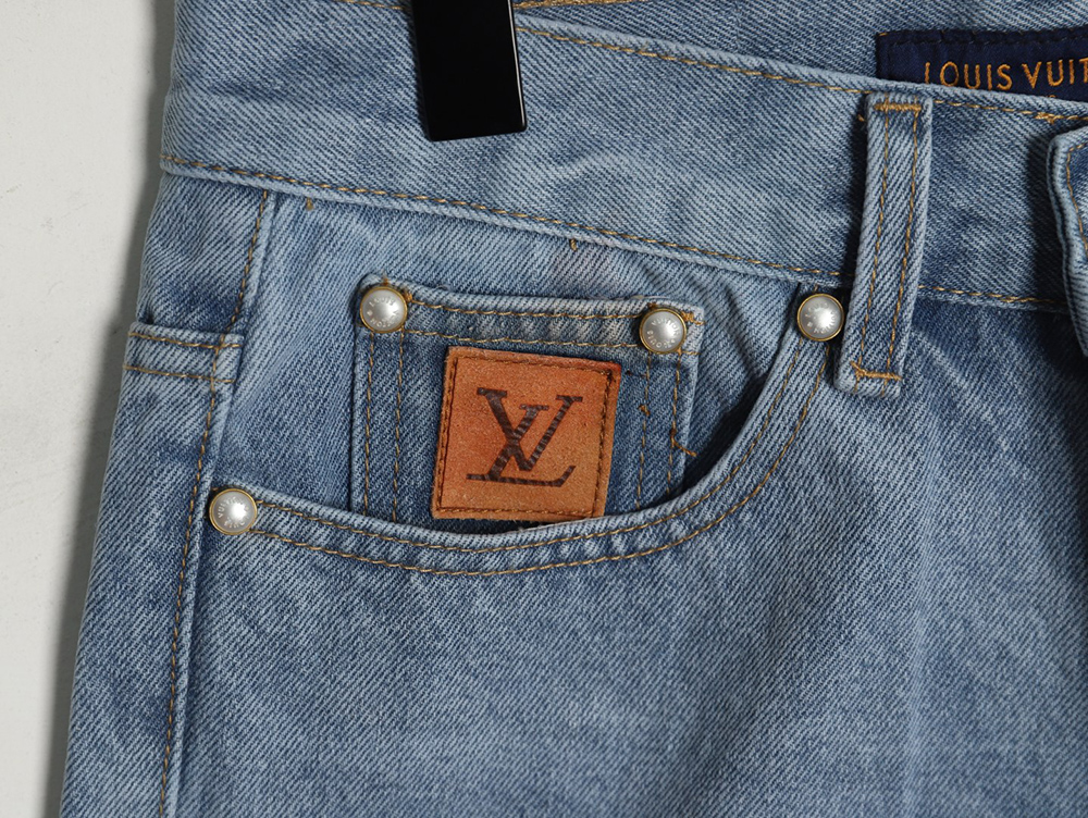 Louis Vuitton Embroidered Pocket Denim Shorts