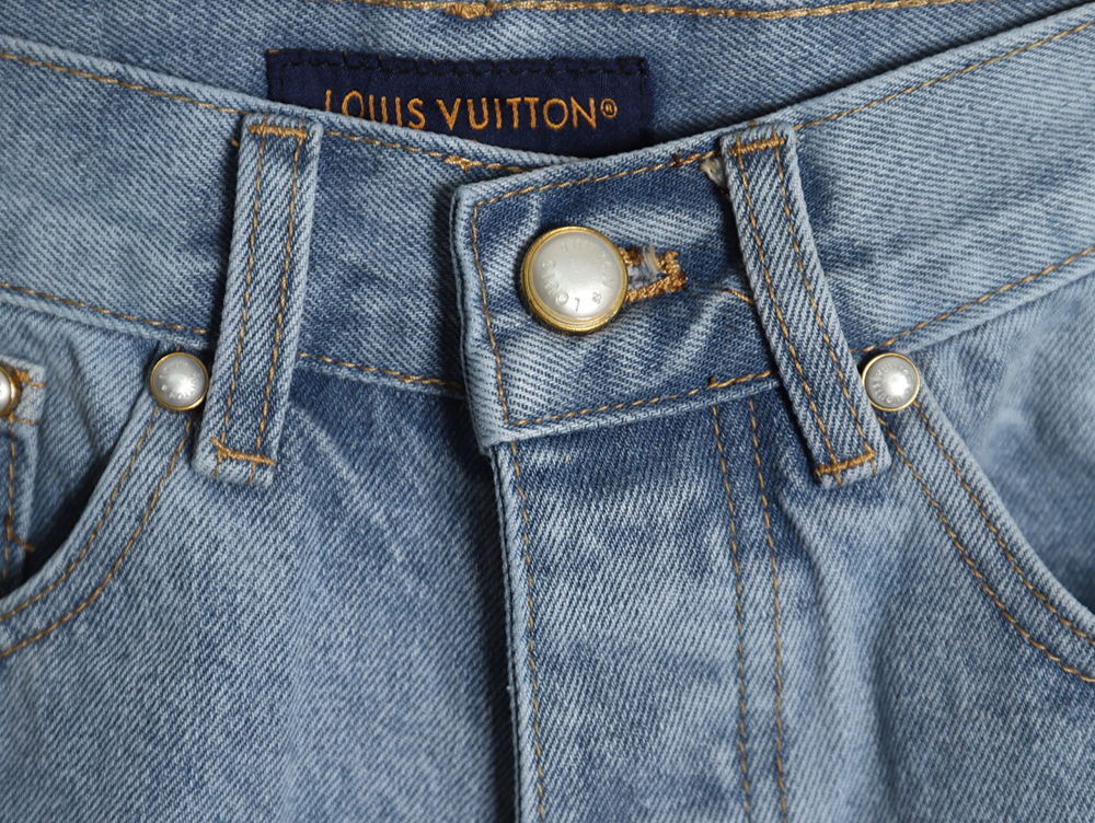 Louis Vuitton Embroidered Pocket Denim Shorts