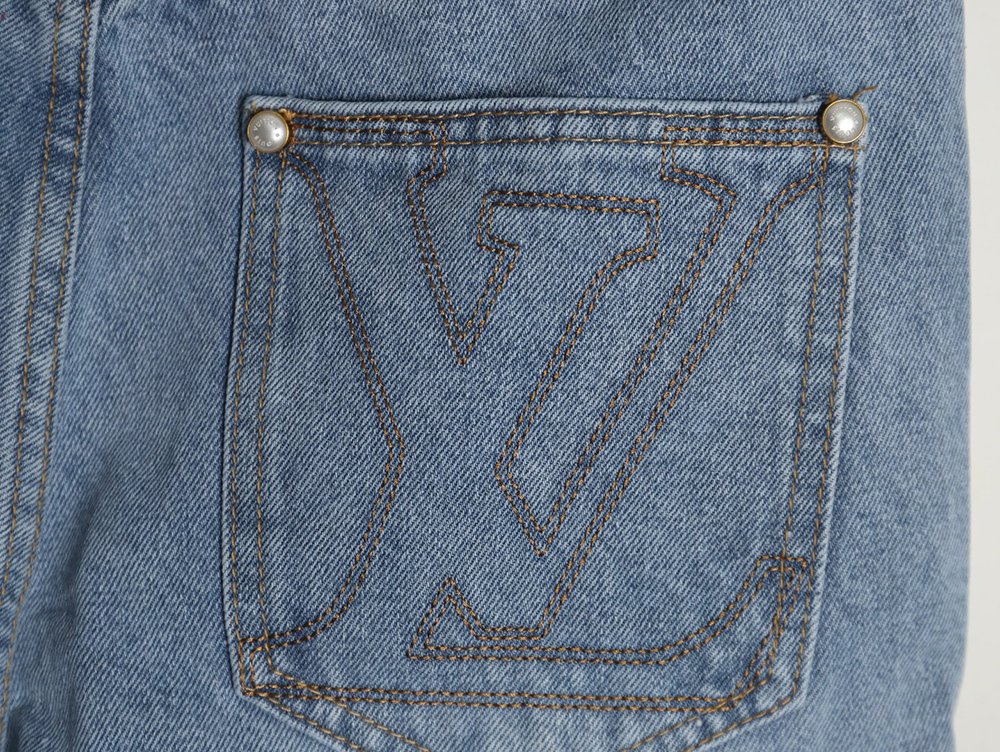 Louis Vuitton Embroidered Pocket Denim Shorts