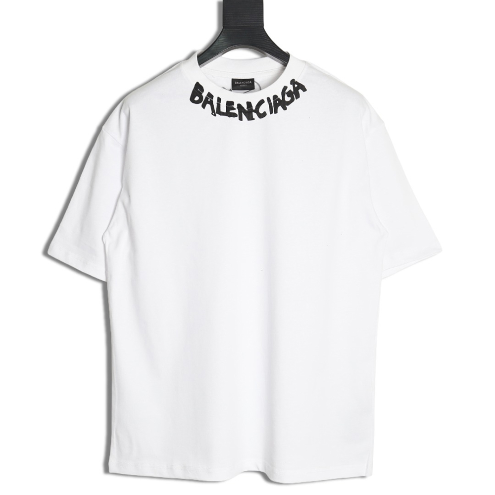 Balenciaga Neck Lettering Short Sleeve T-Shirt