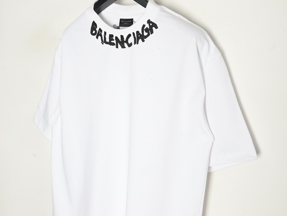 Balenciaga Neck Lettering Short Sleeve T-Shirt