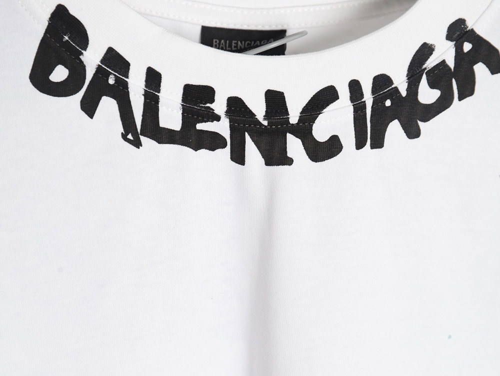 Balenciaga Neck Lettering Short Sleeve T-Shirt
