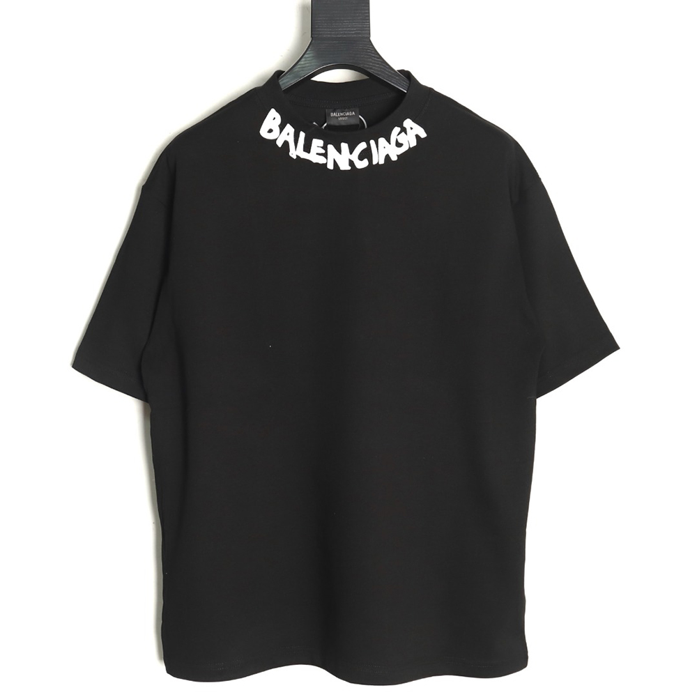 Balenciaga Neck Lettering Short Sleeve T-Shirt TSK1