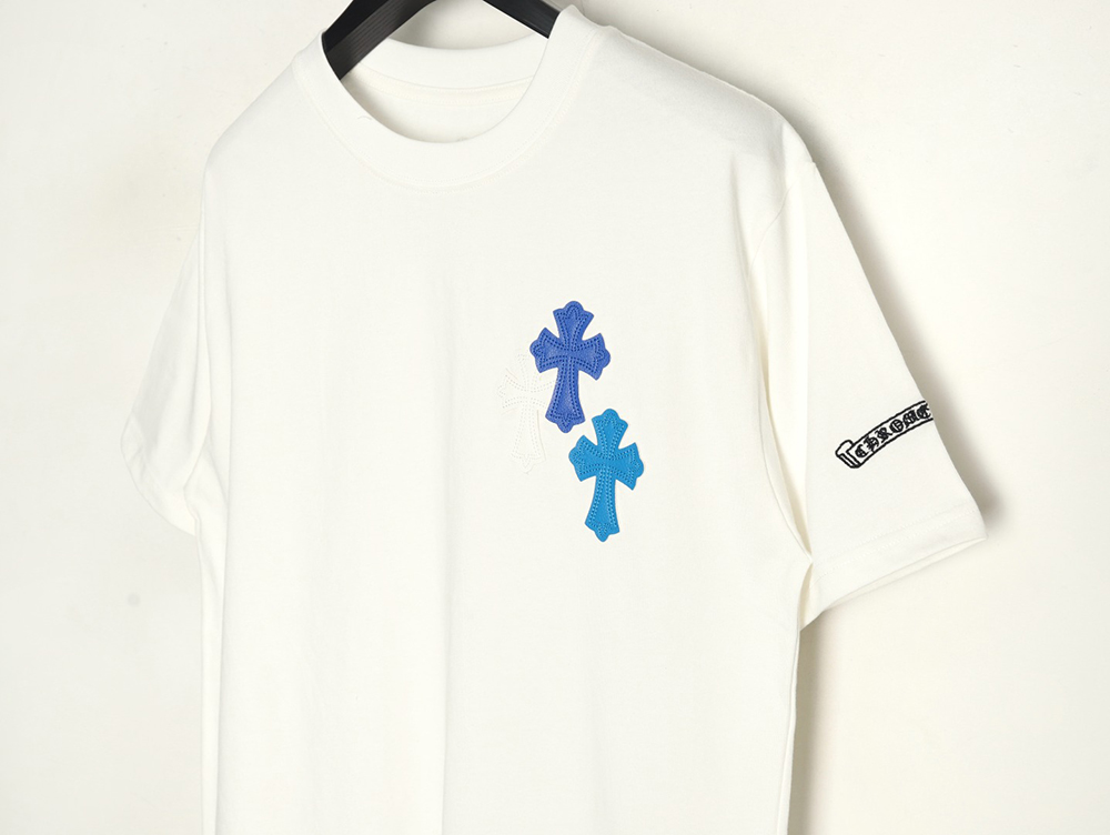 Chrome Hearts leather label short-sleeved T-shirt