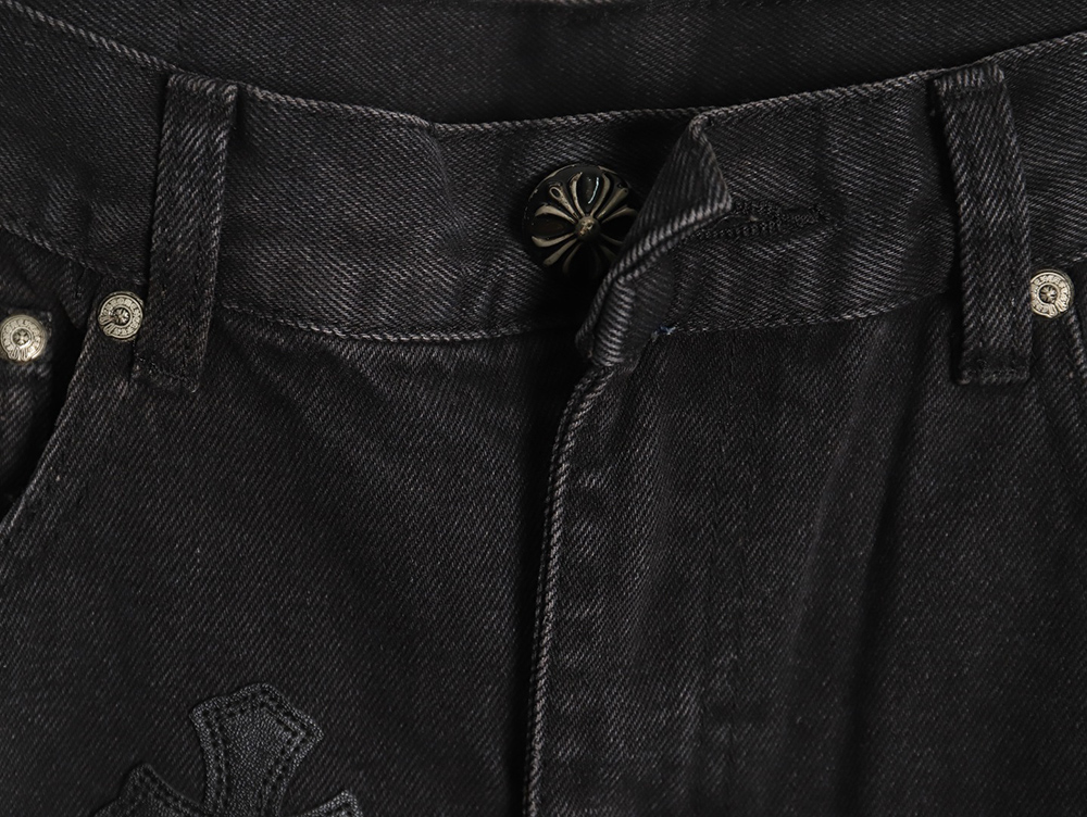 Chrome hearts classic leather cross denim trousers