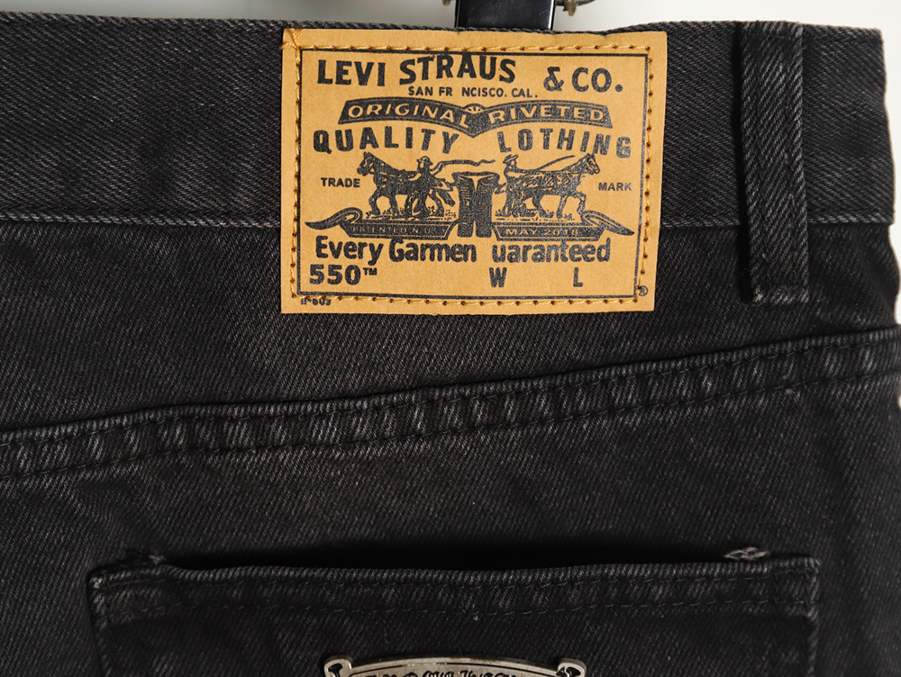 Chrome hearts classic leather cross denim trousers