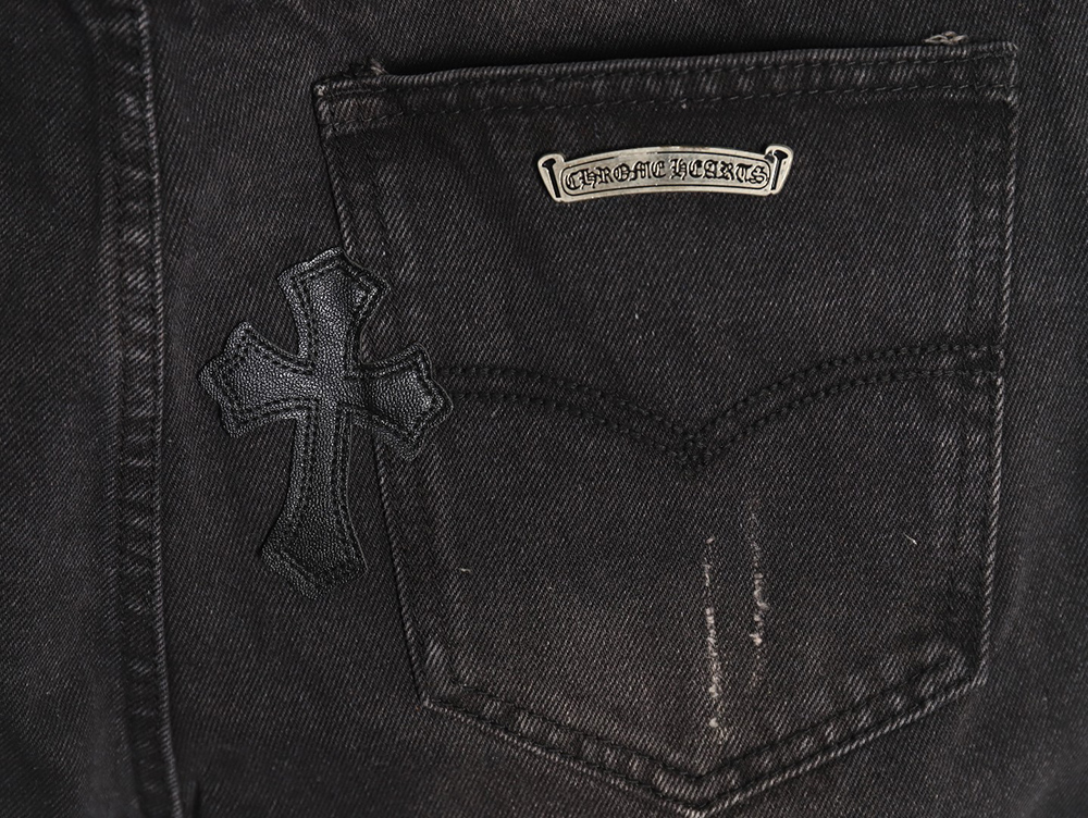Chrome hearts classic leather cross denim trousers