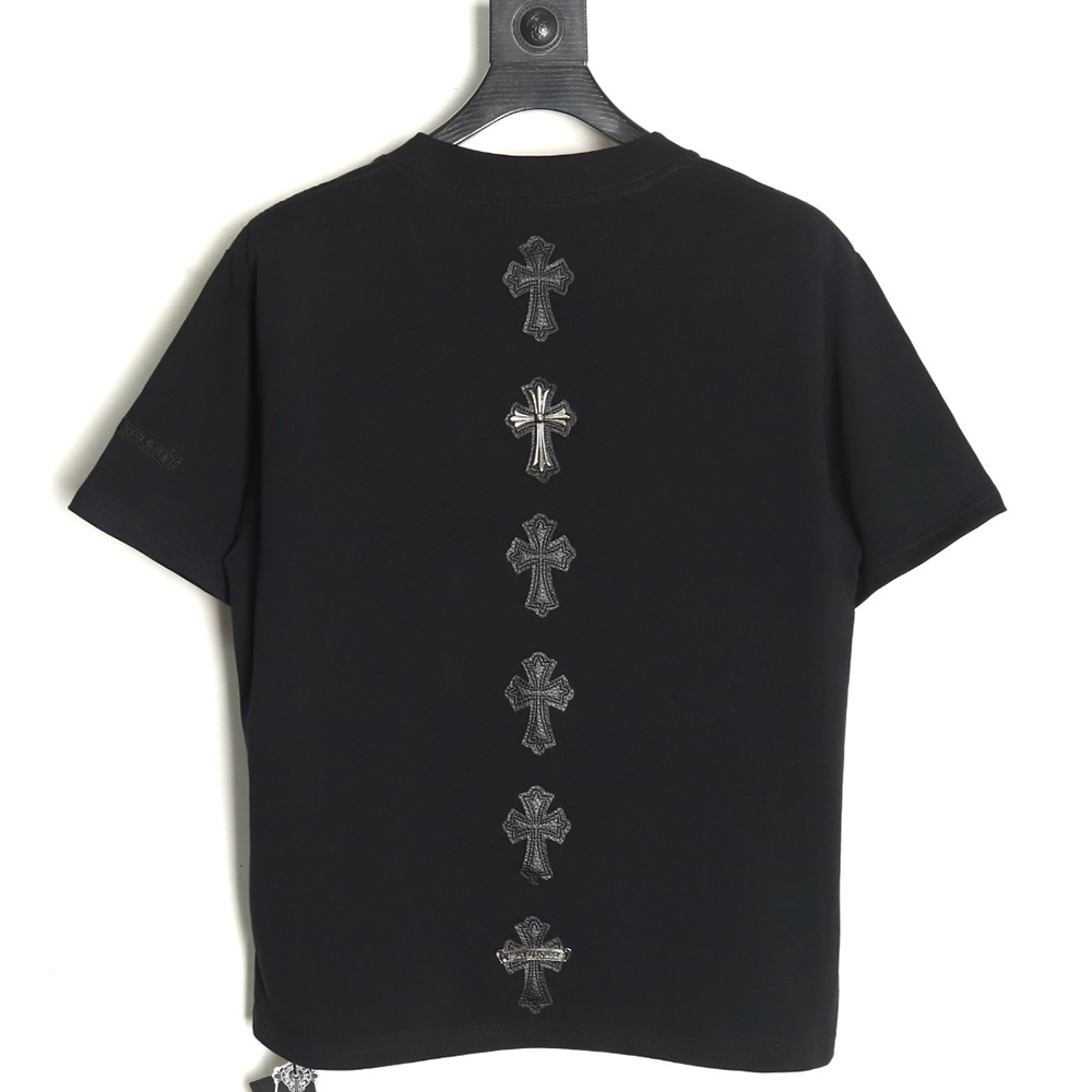 Chrome Hearts leather label short-sleeved T-shirt