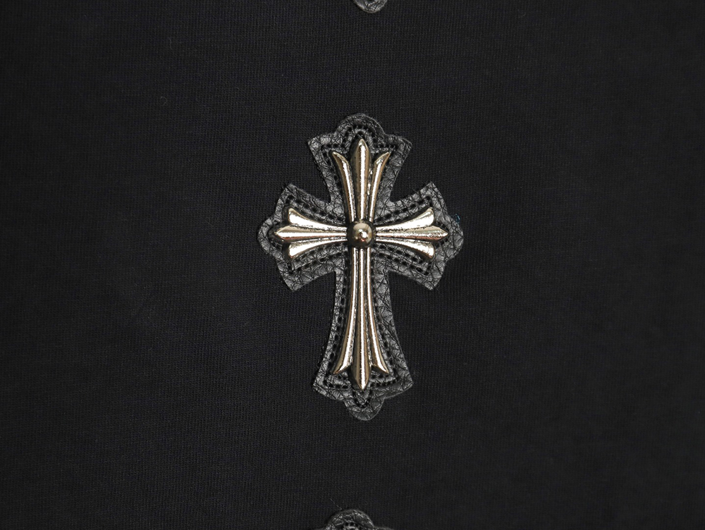Chrome Hearts leather label short-sleeved T-shirt