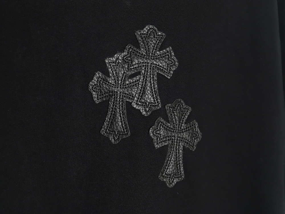 Chrome Hearts leather label short-sleeved T-shirt