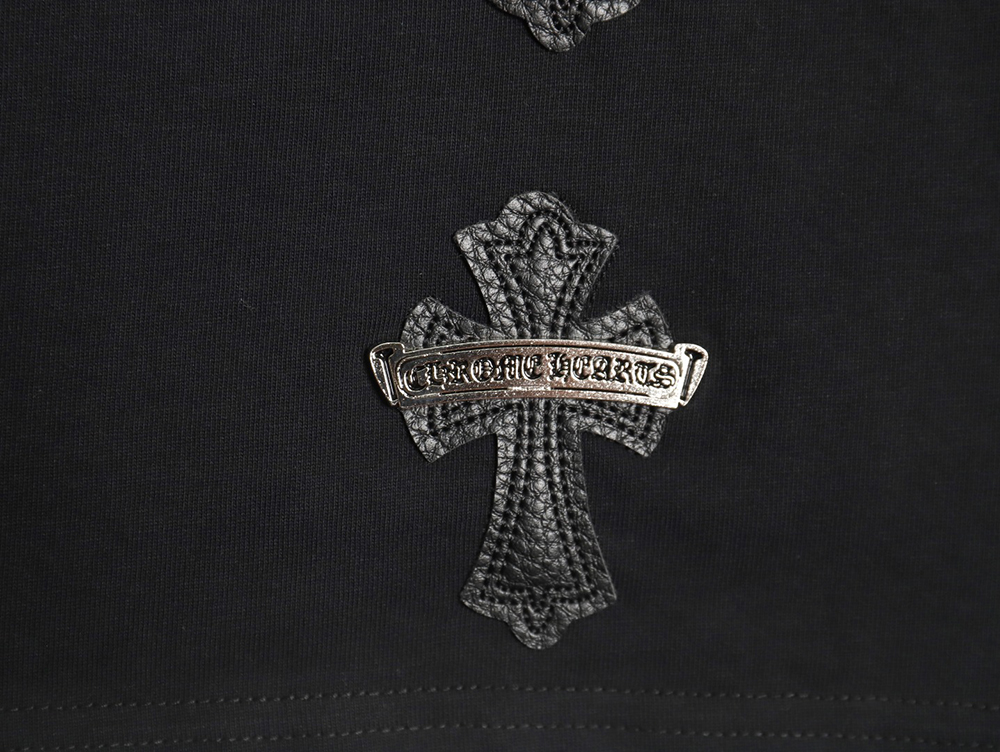 Chrome Hearts leather label short-sleeved T-shirt