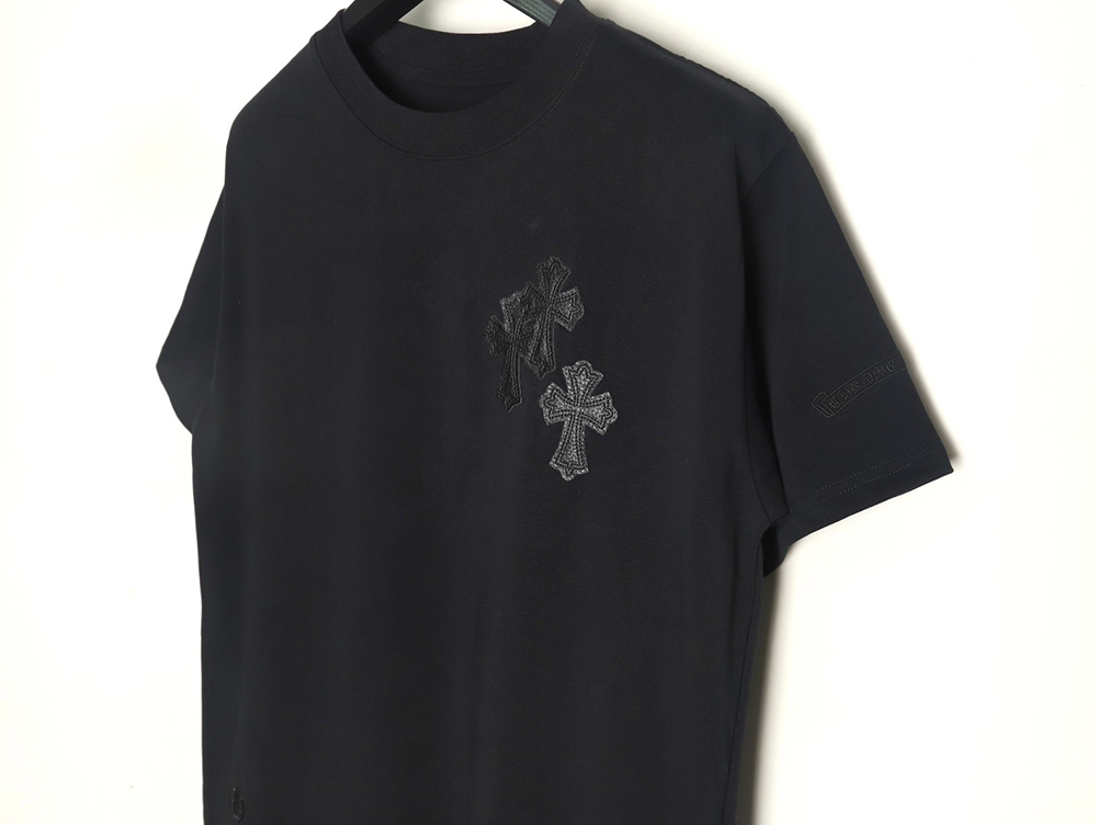 Chrome Hearts leather label short-sleeved T-shirt
