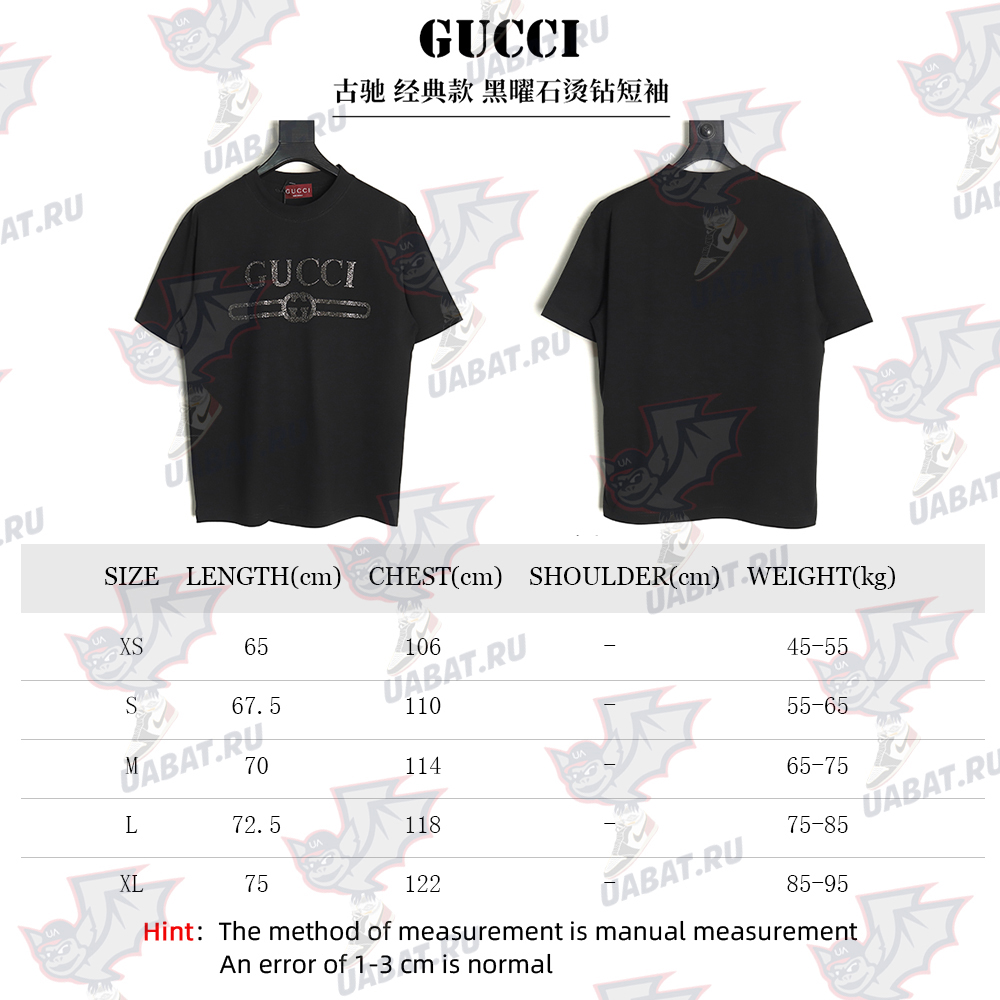 Gucci classic obsidian hot diamond short sleeves TSK1