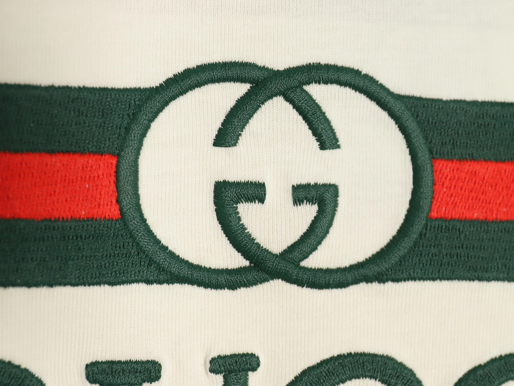 Gucci Double G stripe embroidered short sleeves