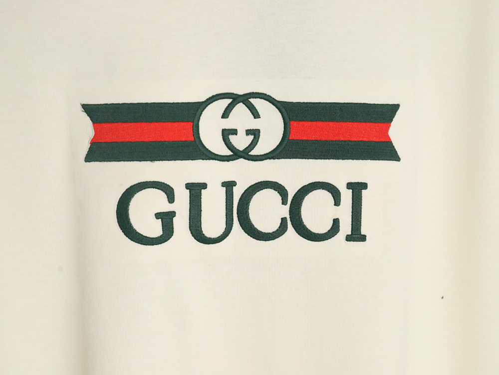 Gucci Double G stripe embroidered short sleeves