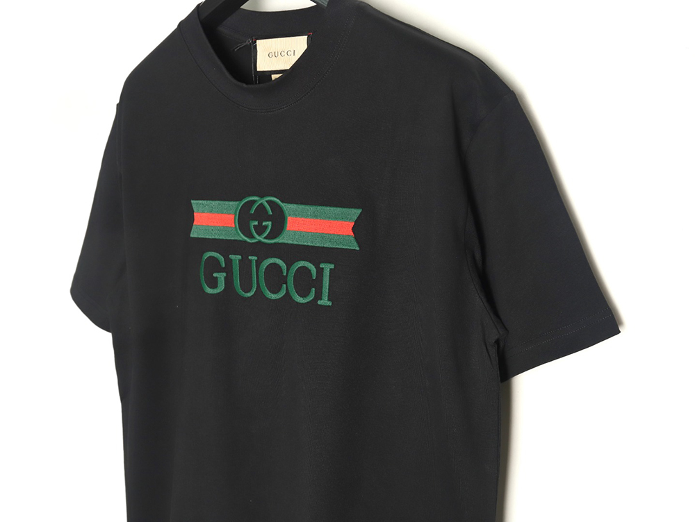 Gucci Double G stripe embroidered short sleeves TSK1