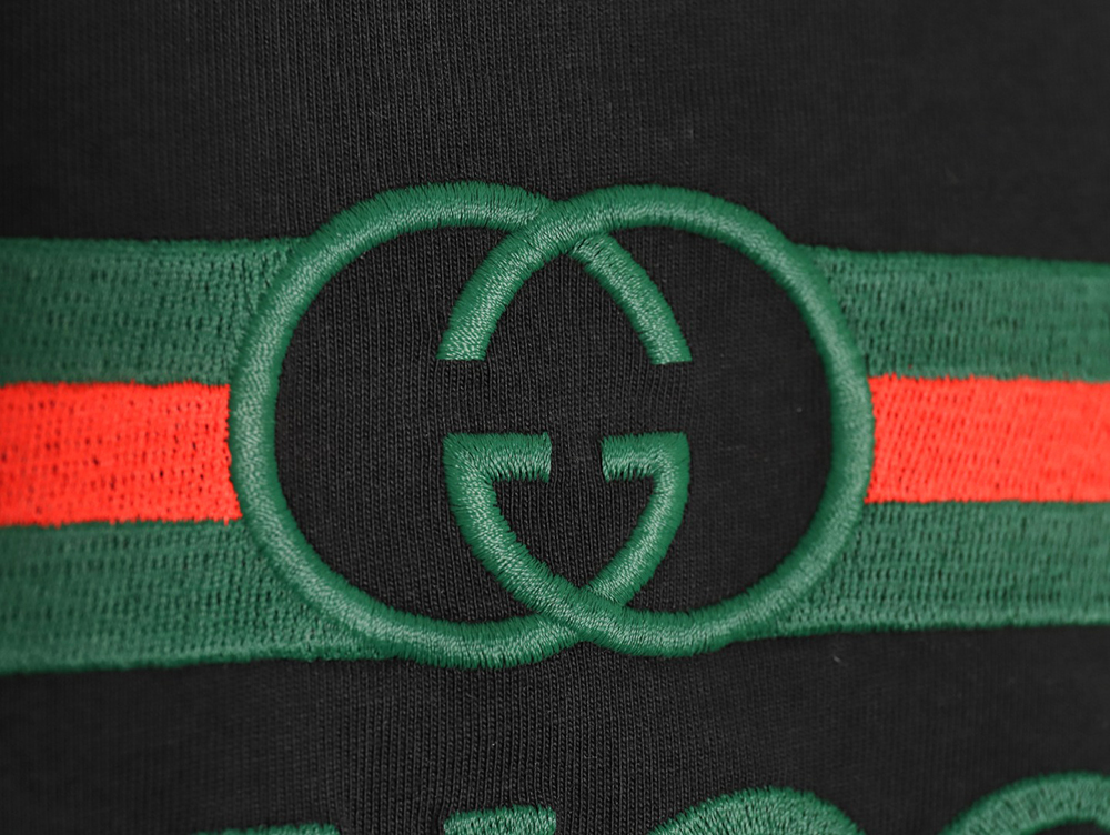 Gucci Double G stripe embroidered short sleeves TSK1