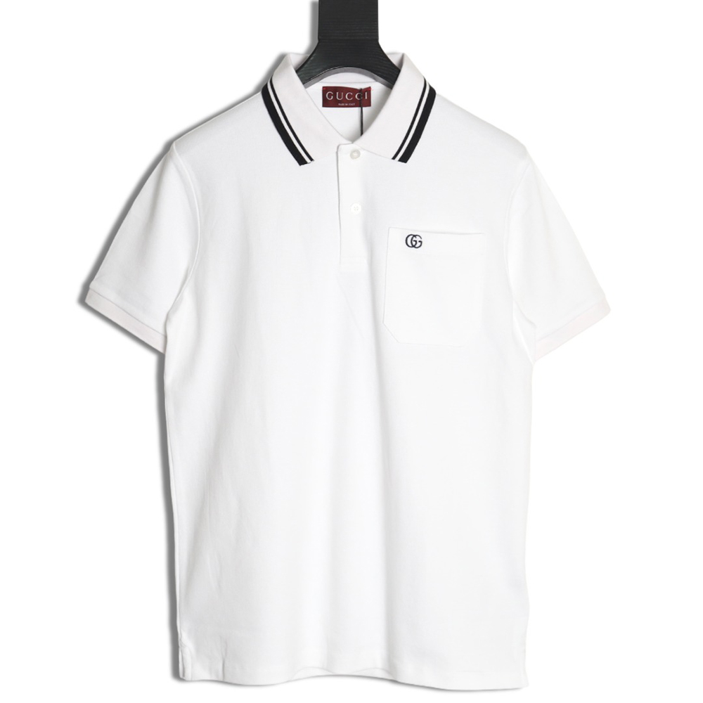 Gucci Pocket Double G embroidered short-sleeved polo shirt