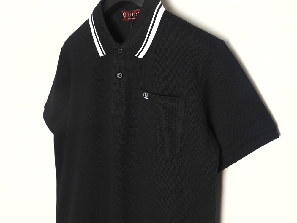 Gucci Pocket Double G embroidered short-sleeved polo shirt TSK1