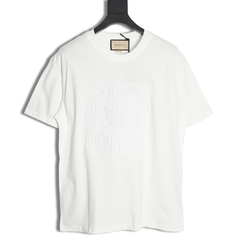 Gucci embossed logo crew neck short sleeves