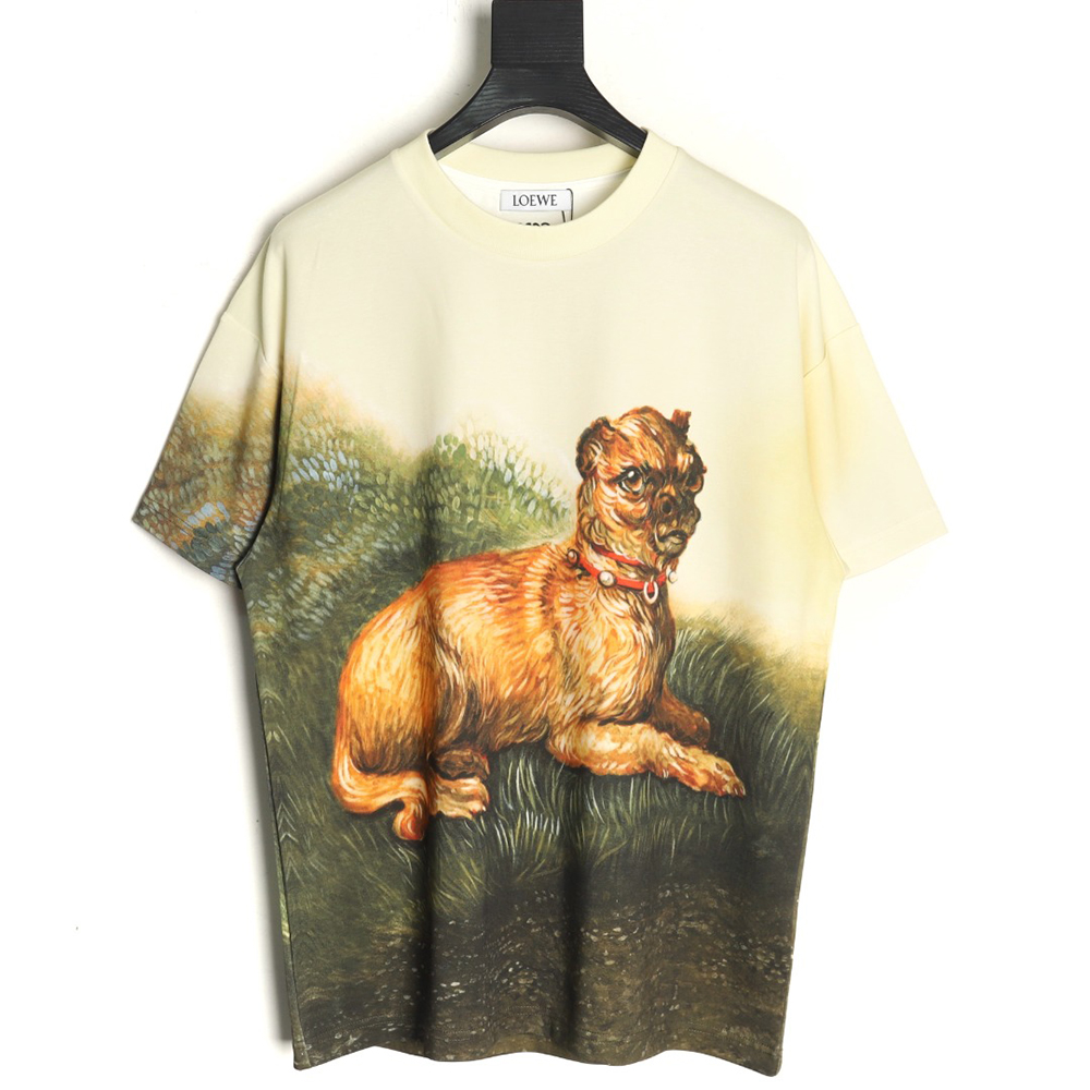 Loewe watercolor bedlington dog short sleeve