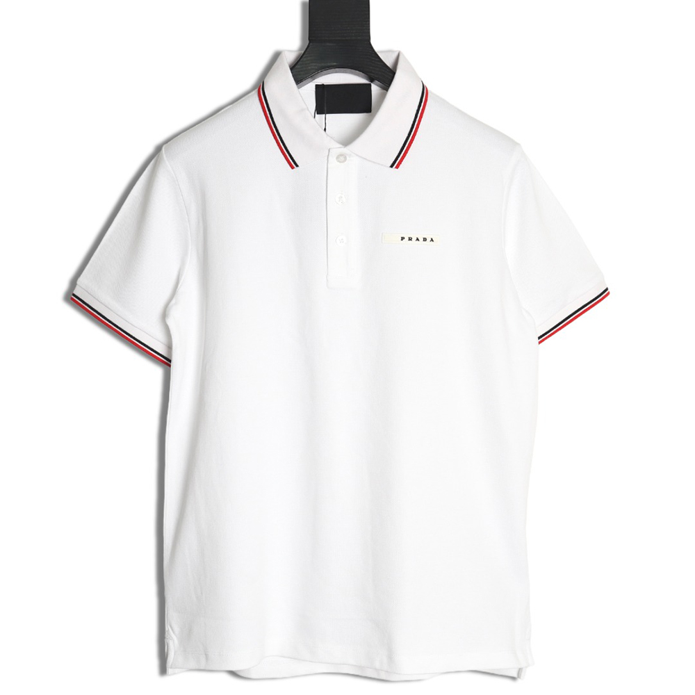 Prada Pocket Silicone Trim Short Sleeve Polo Shirt