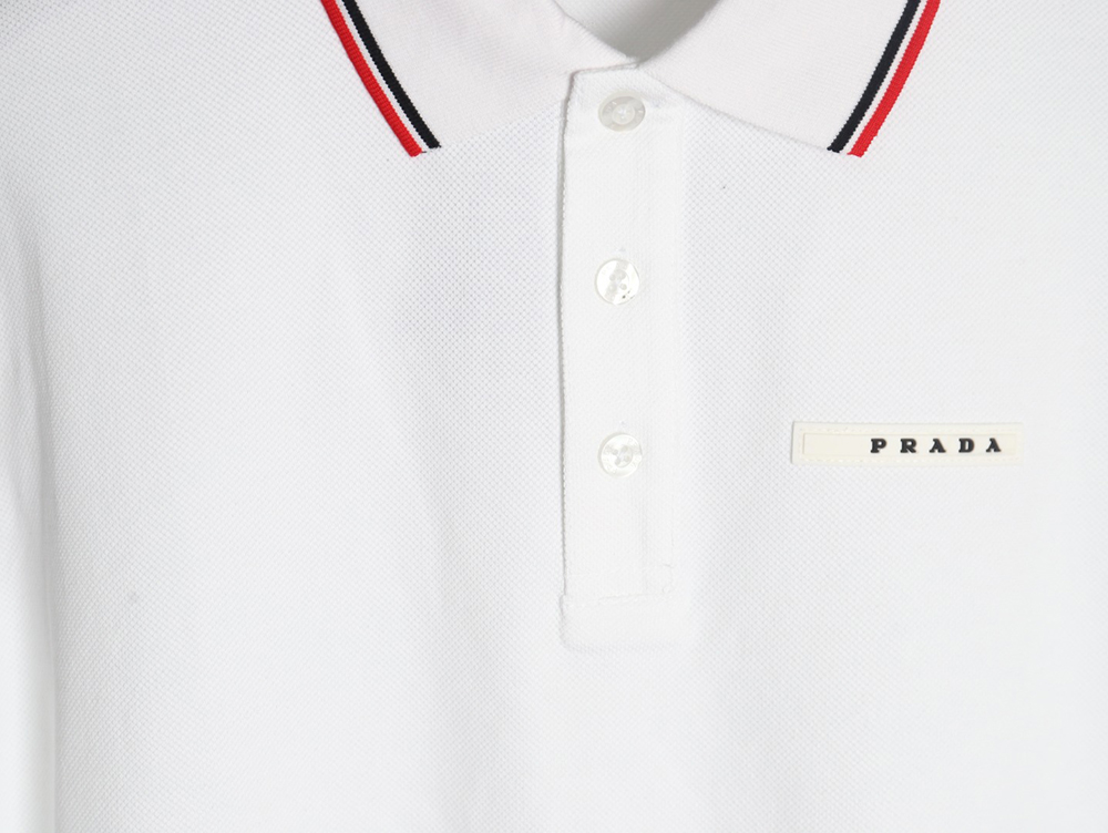 Prada Pocket Silicone Trim Short Sleeve Polo Shirt