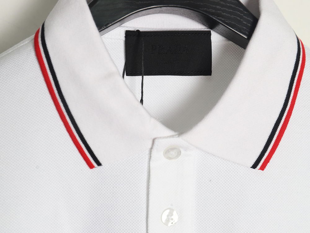 Prada Pocket Silicone Trim Short Sleeve Polo Shirt