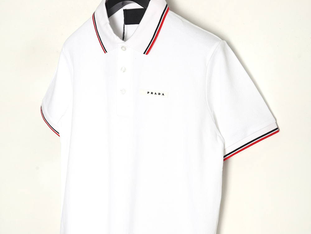 Prada Pocket Silicone Trim Short Sleeve Polo Shirt
