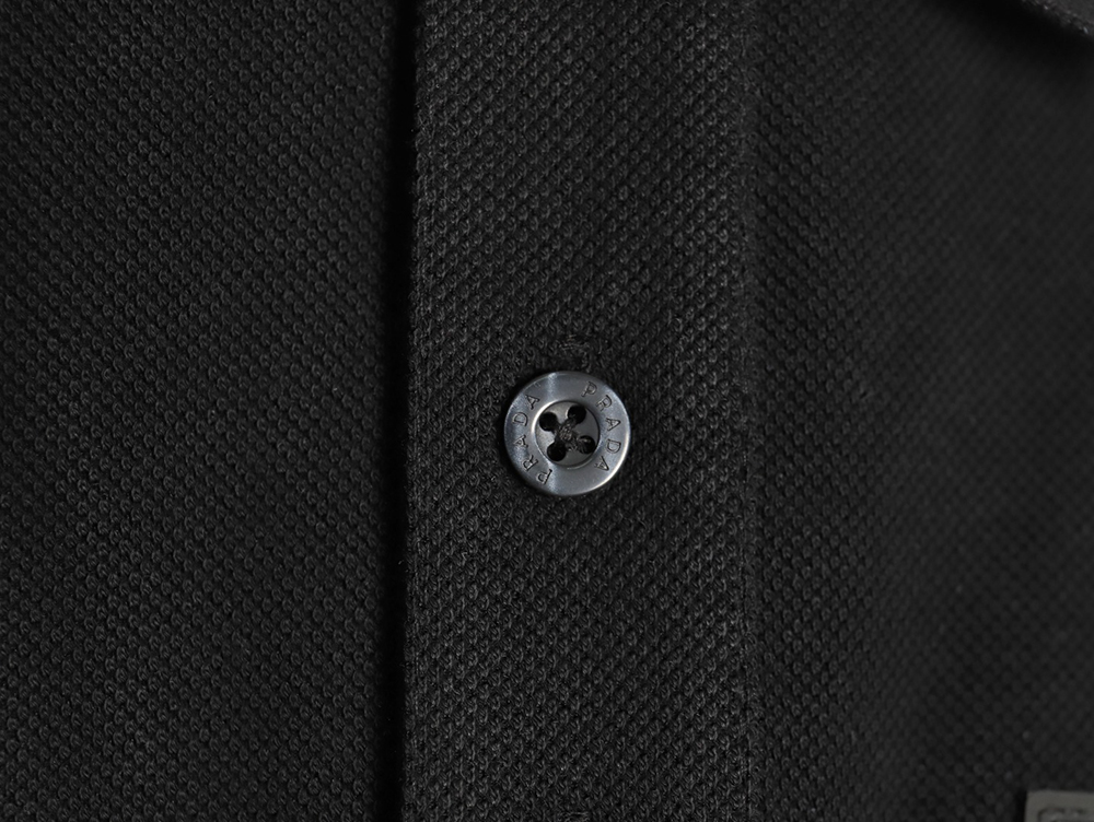 Prada Pocket Silicone Trim Short Sleeve Polo Shirt TSK1