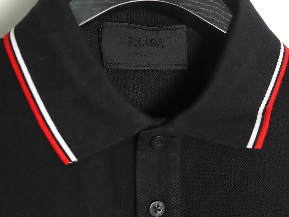 Prada Pocket Silicone Trim Short Sleeve Polo Shirt TSK1