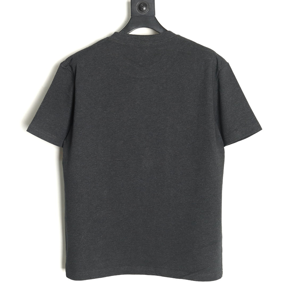 Dior Embroidered Lettering Grey Short Sleeve T-Shirt