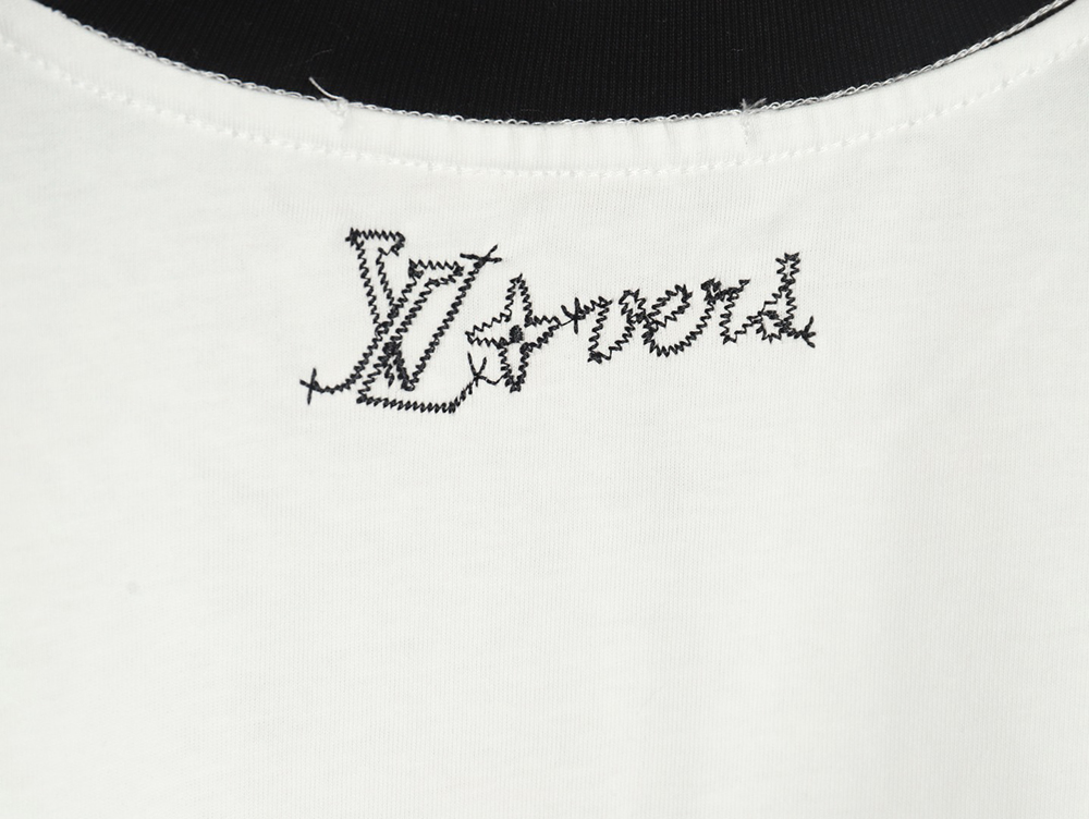 Louis Vuitton letter logo road sign print round neck short sleeves