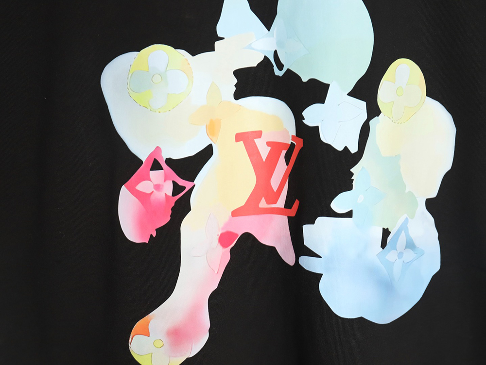 Louis Vuitton Watercolor Crew Neck Short Sleeve TSK1