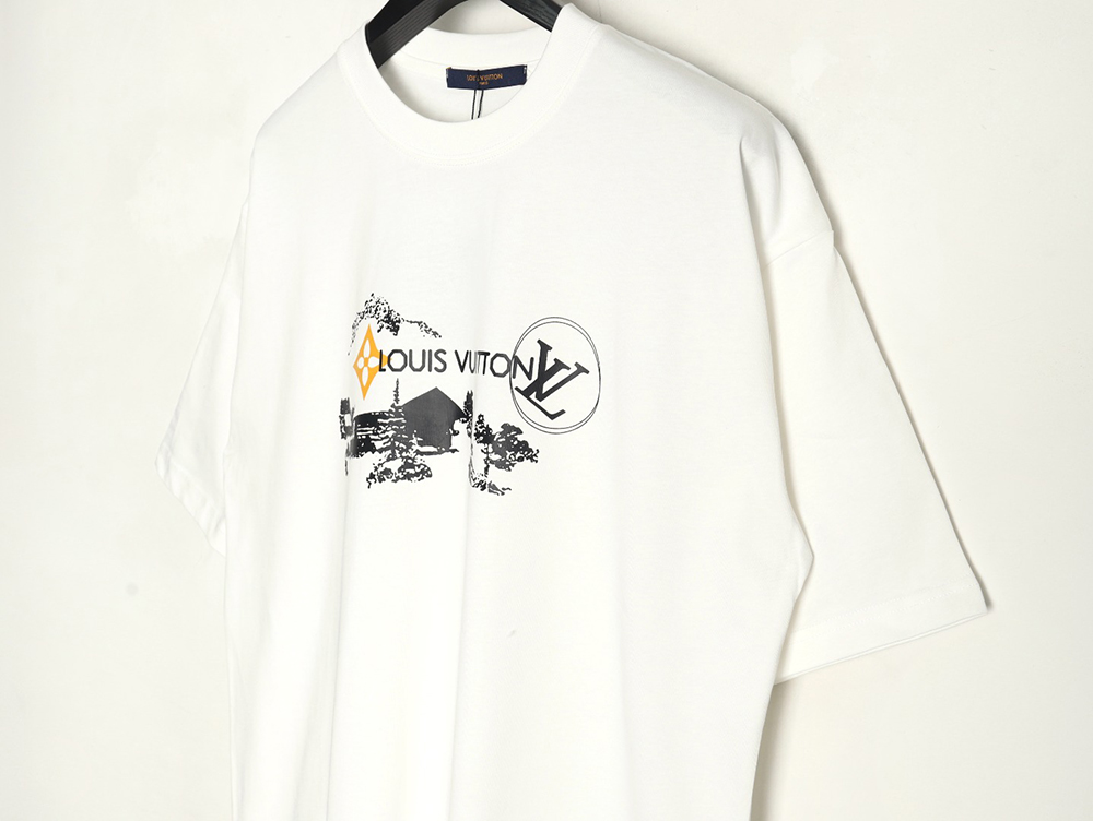 Louis Vuitton sketch lettering logo print short sleeves