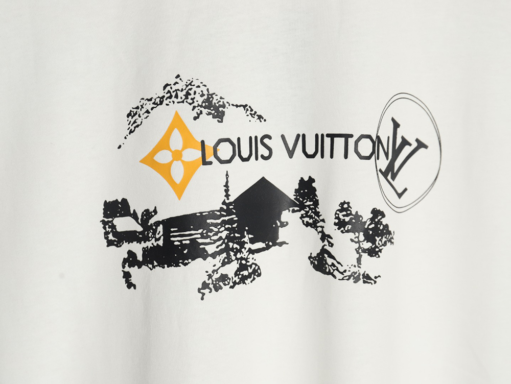 Louis Vuitton sketch lettering logo print short sleeves