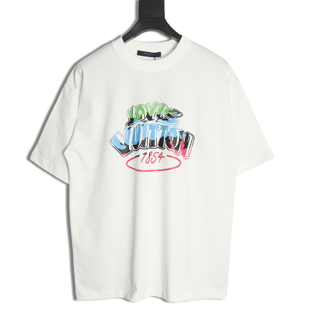 Louis Vuitton colorful lettering logo print short sleeves