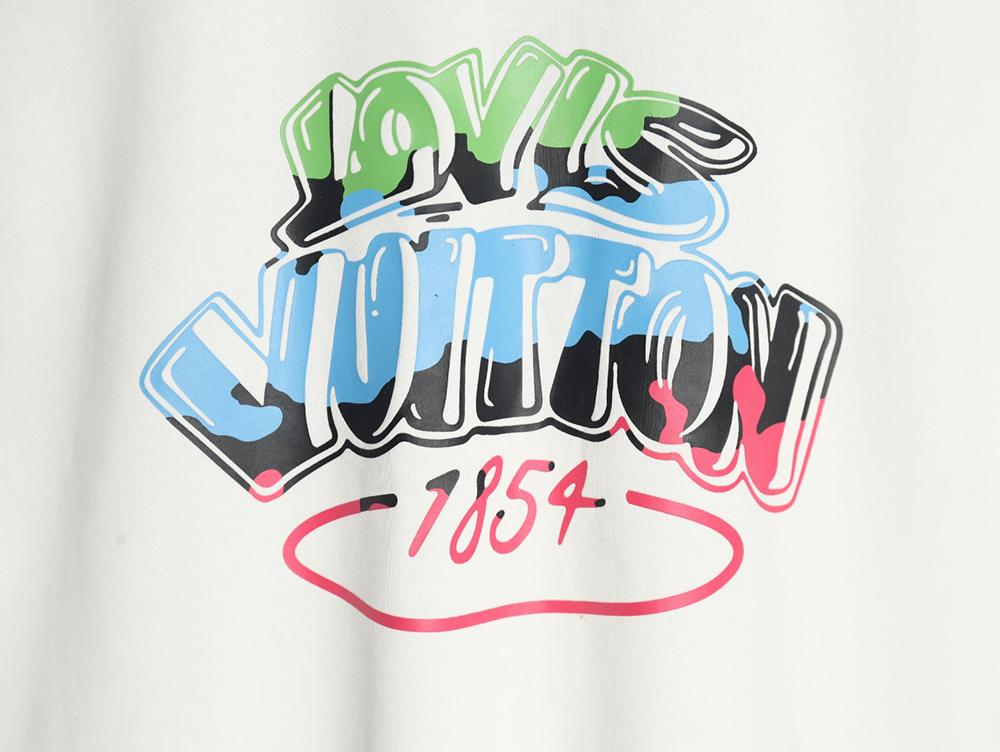 Louis Vuitton colorful lettering logo print short sleeves